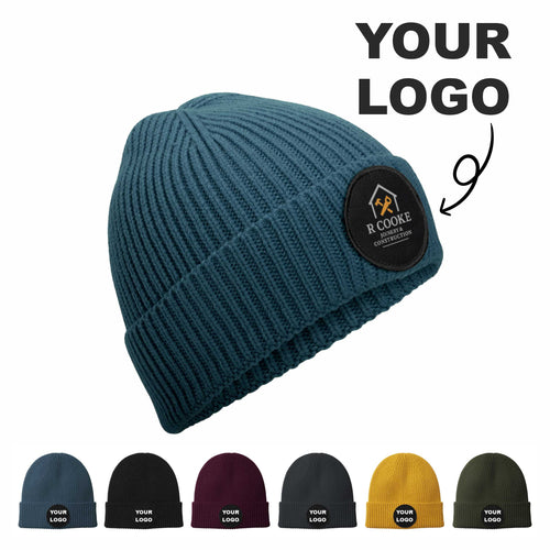 Circular Patch Beanie Hat