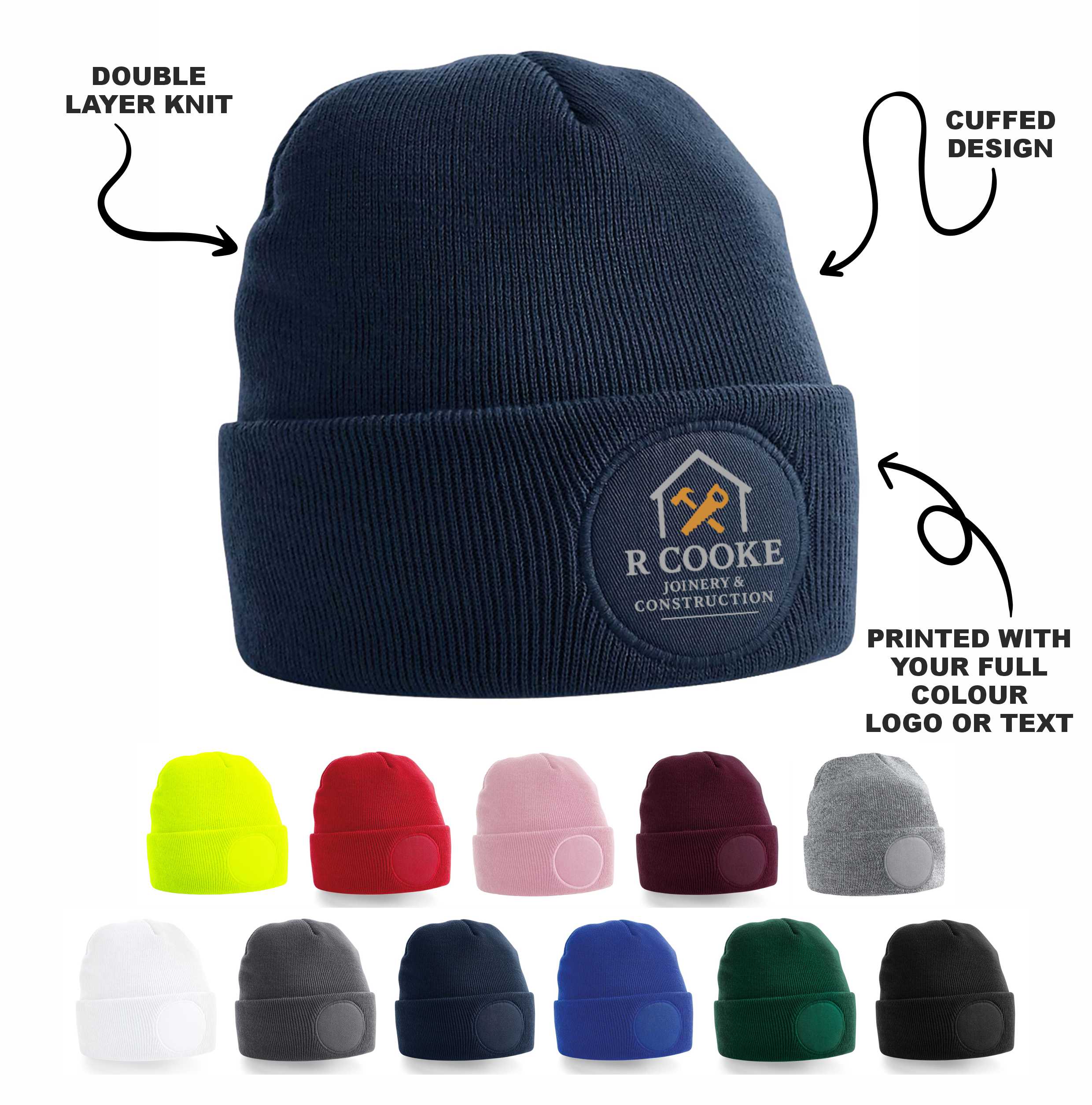 Co-ordinating Circular Patch Beanie