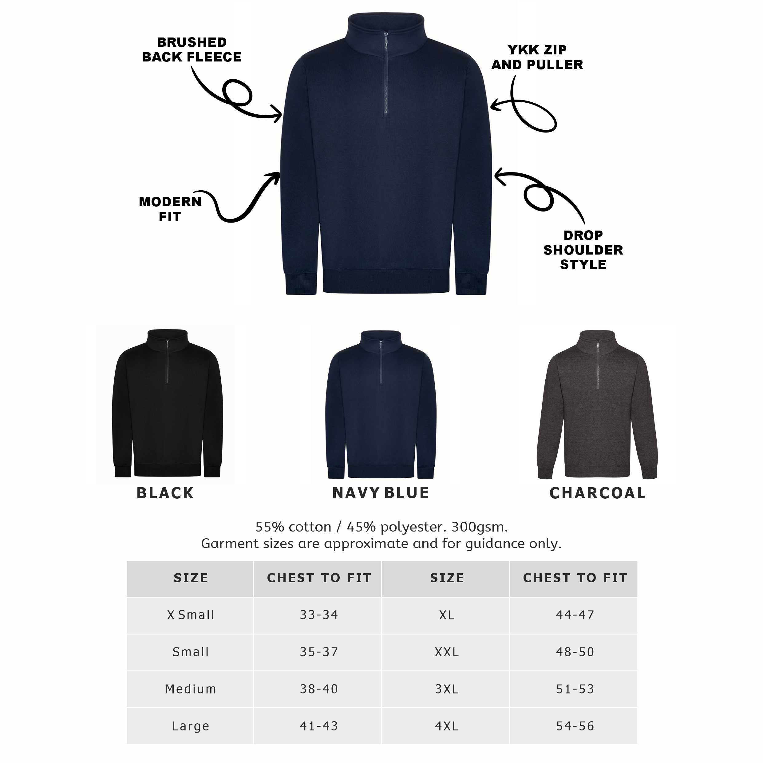 Unisex 1/4 Zip Sweatshirt